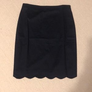 J. Crew navy scalloped pencil skirt